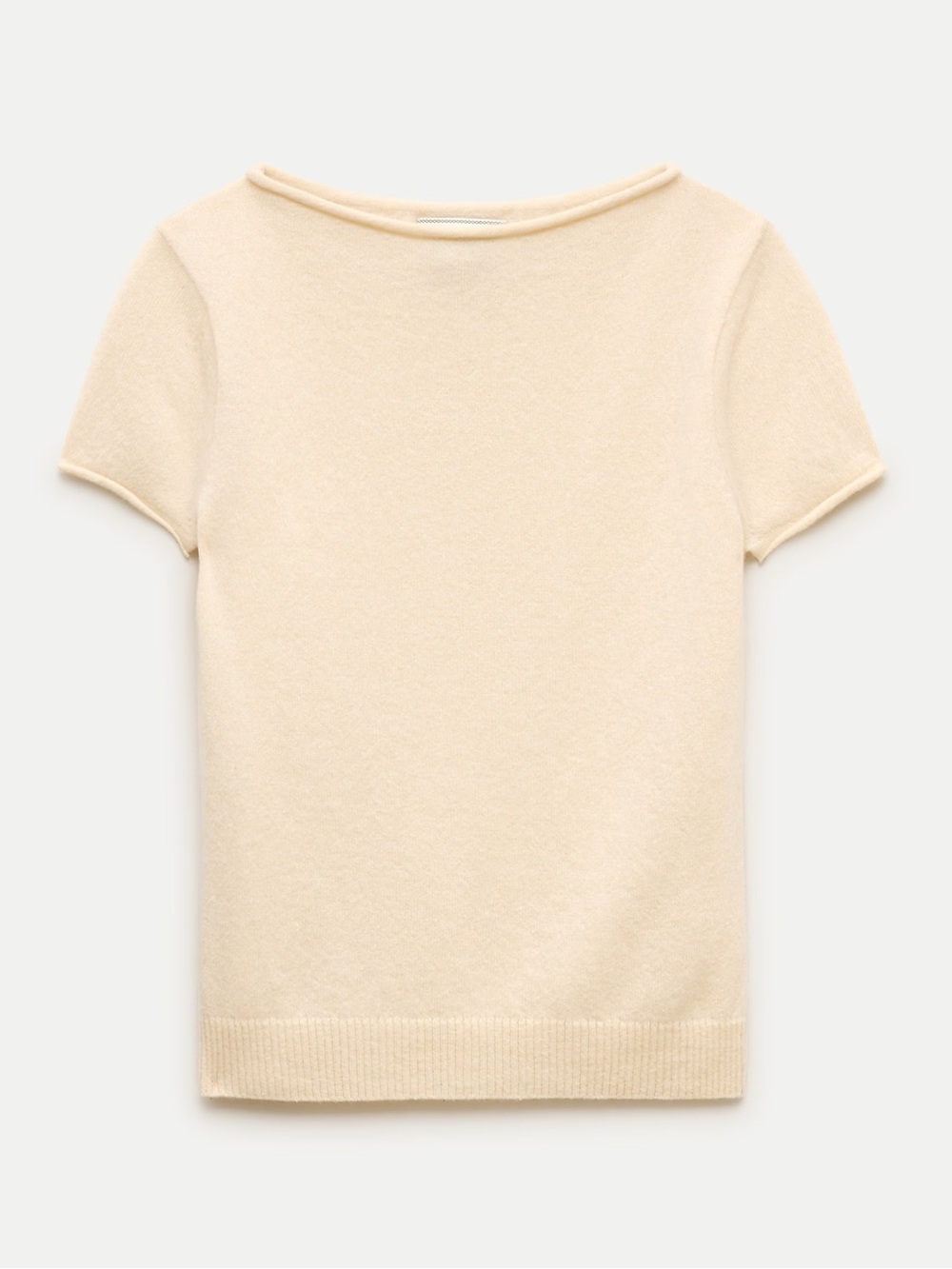 J. Crew Cream boatneck Short-Sleeve Neck Sweater heather natural xxl